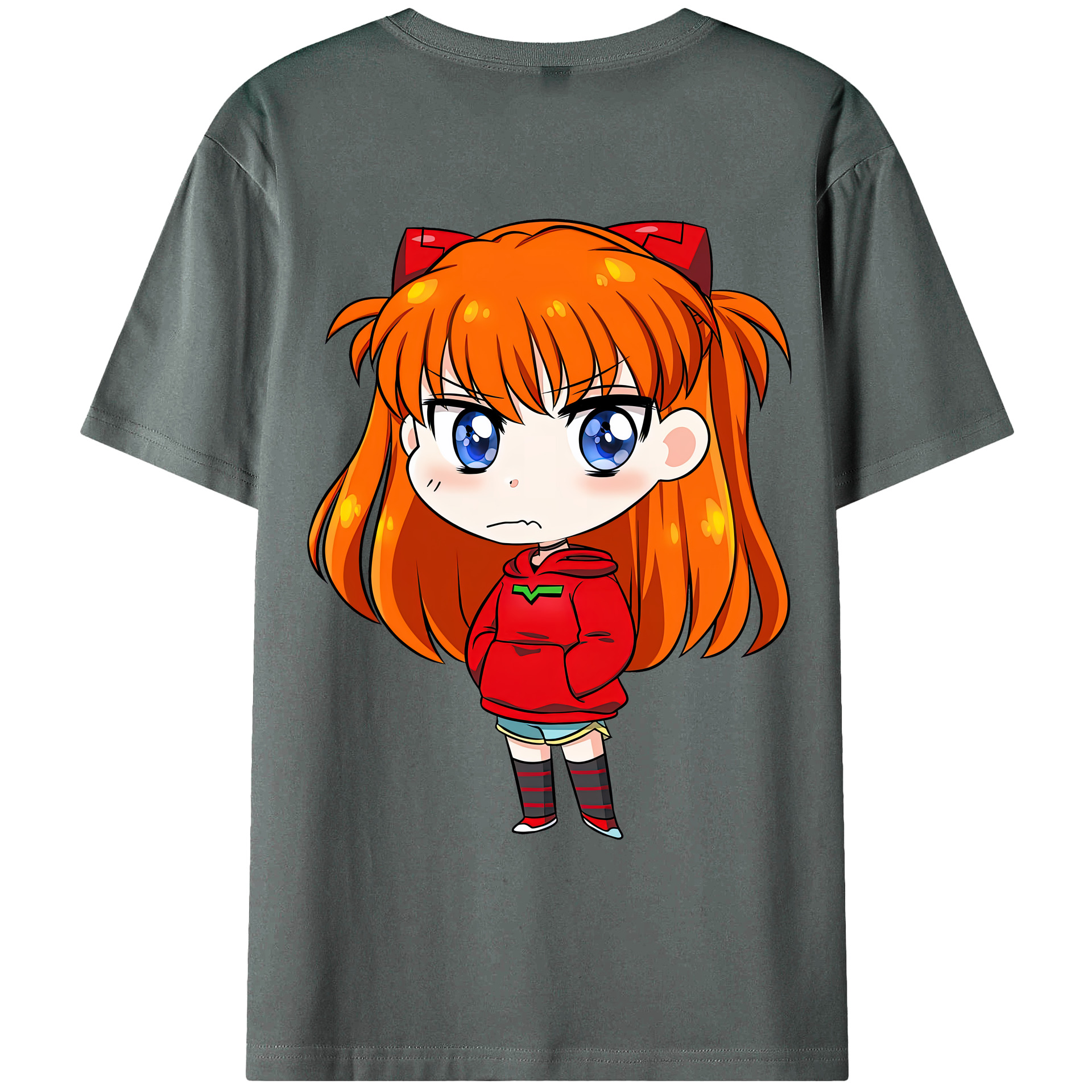 （画像用） EVA 新世紀エヴァンゲリオン 綿100％ メンズ半袖Tシャツ（バックプリント） 通気性
